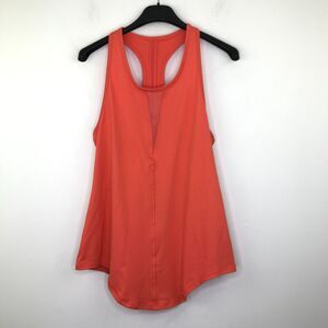 Zyia Active Women's Large Tank Top Orange Breathable Mesh Panel Racerback BG4